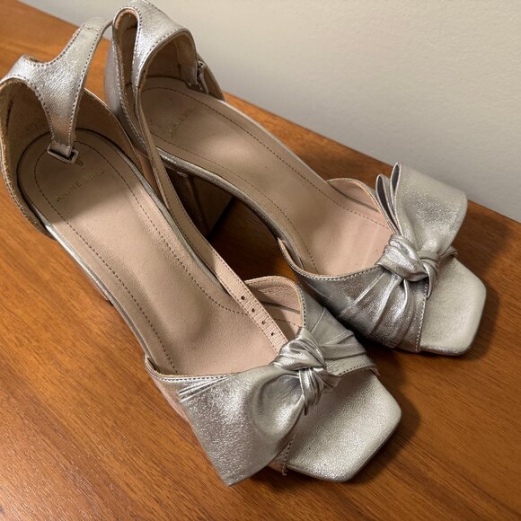 Anine Bing silver bow heels size EU size 36.5 - Picture 3 of 4
